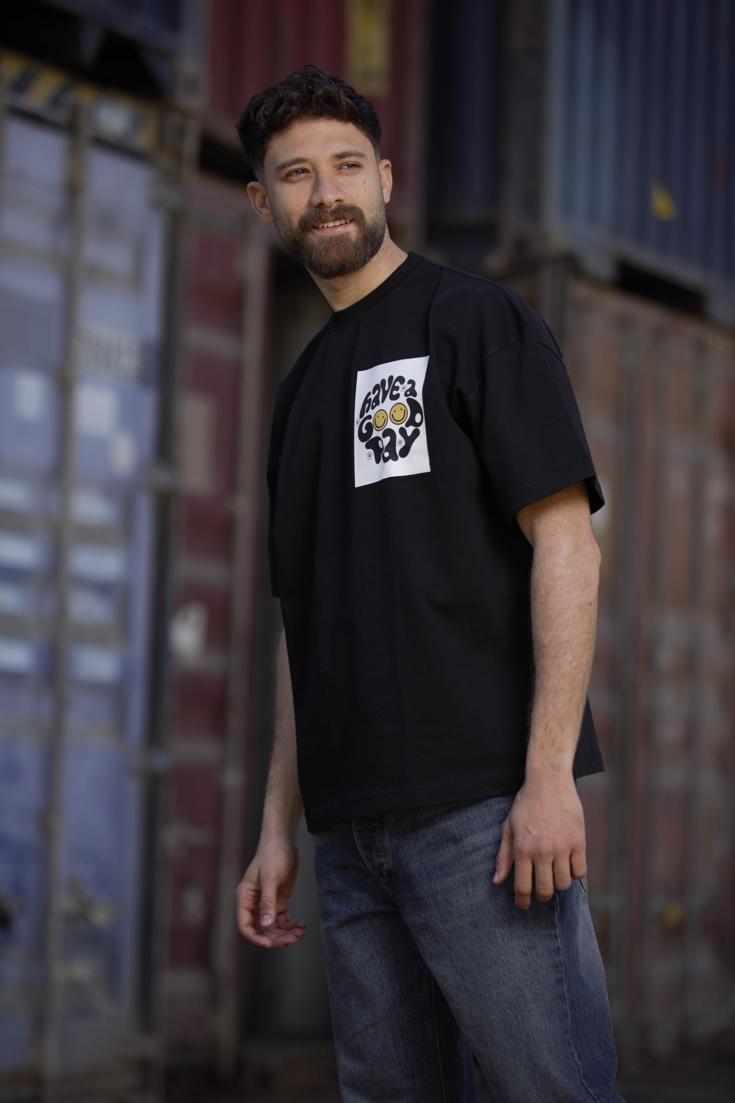 "HAVE A GOOD DAY" Oversized T-shirt (Printed).