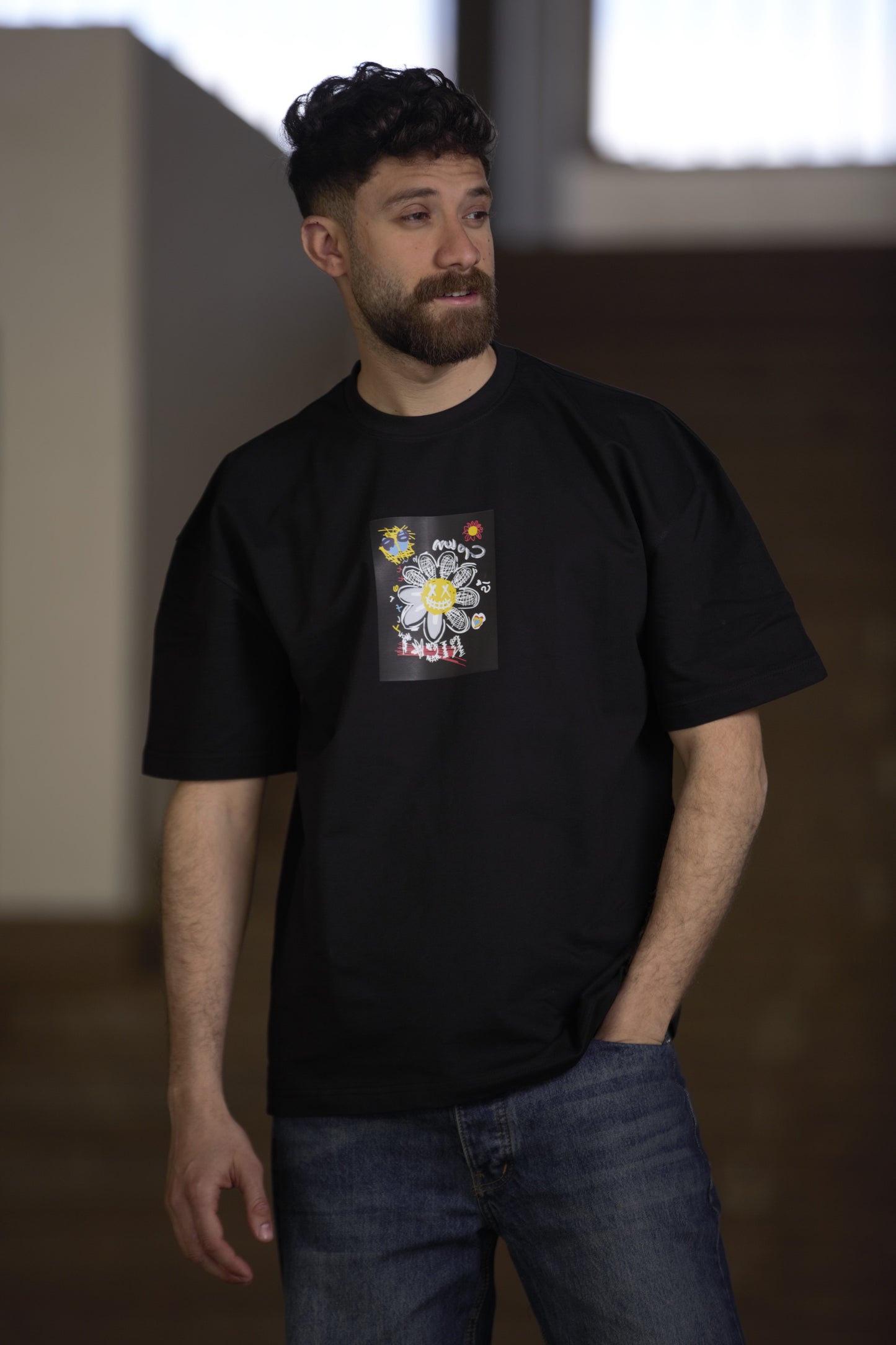 Clown flower Oversized T-shirt (Printed).