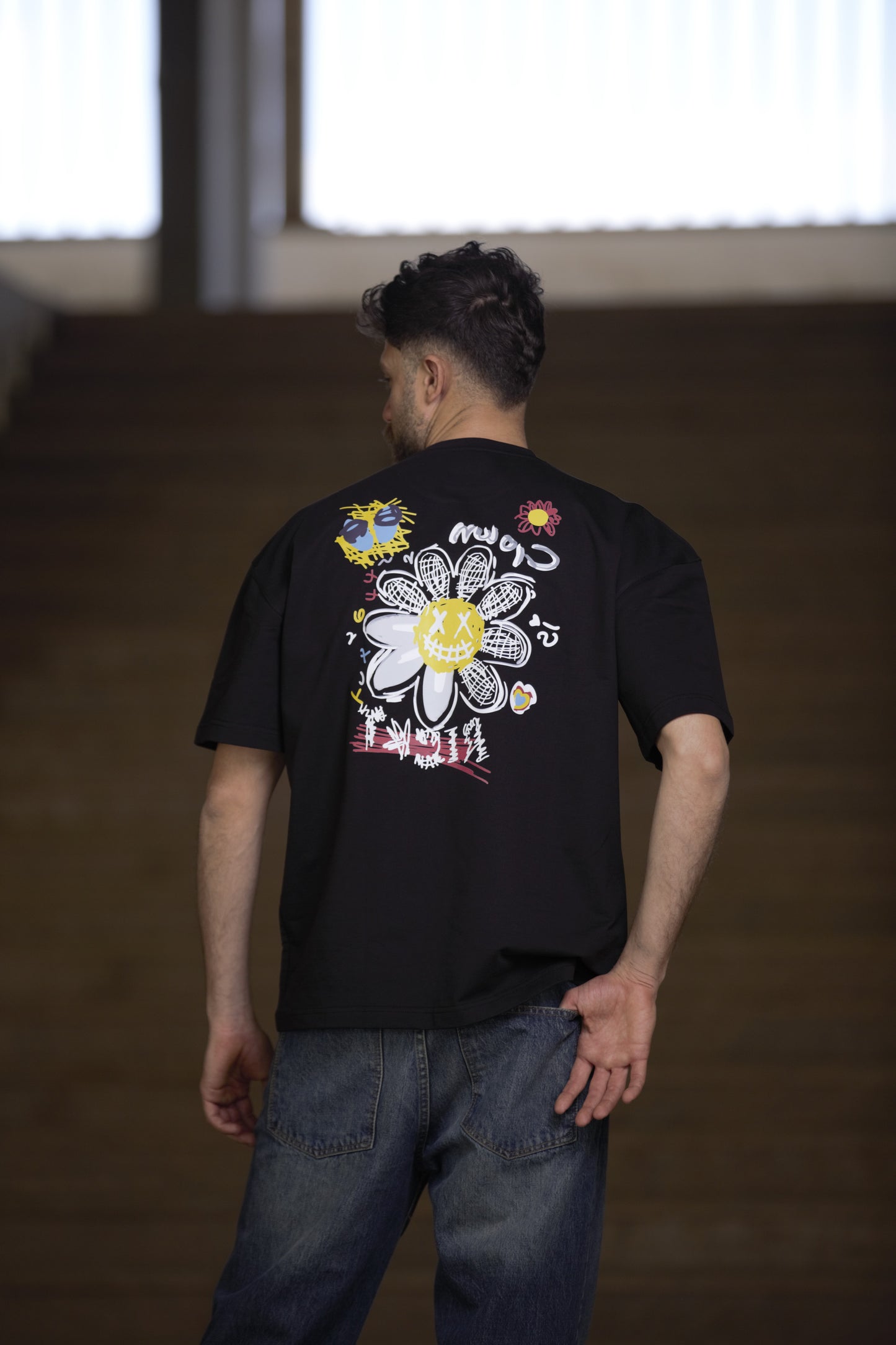 Clown flower Oversized T-shirt (Printed).