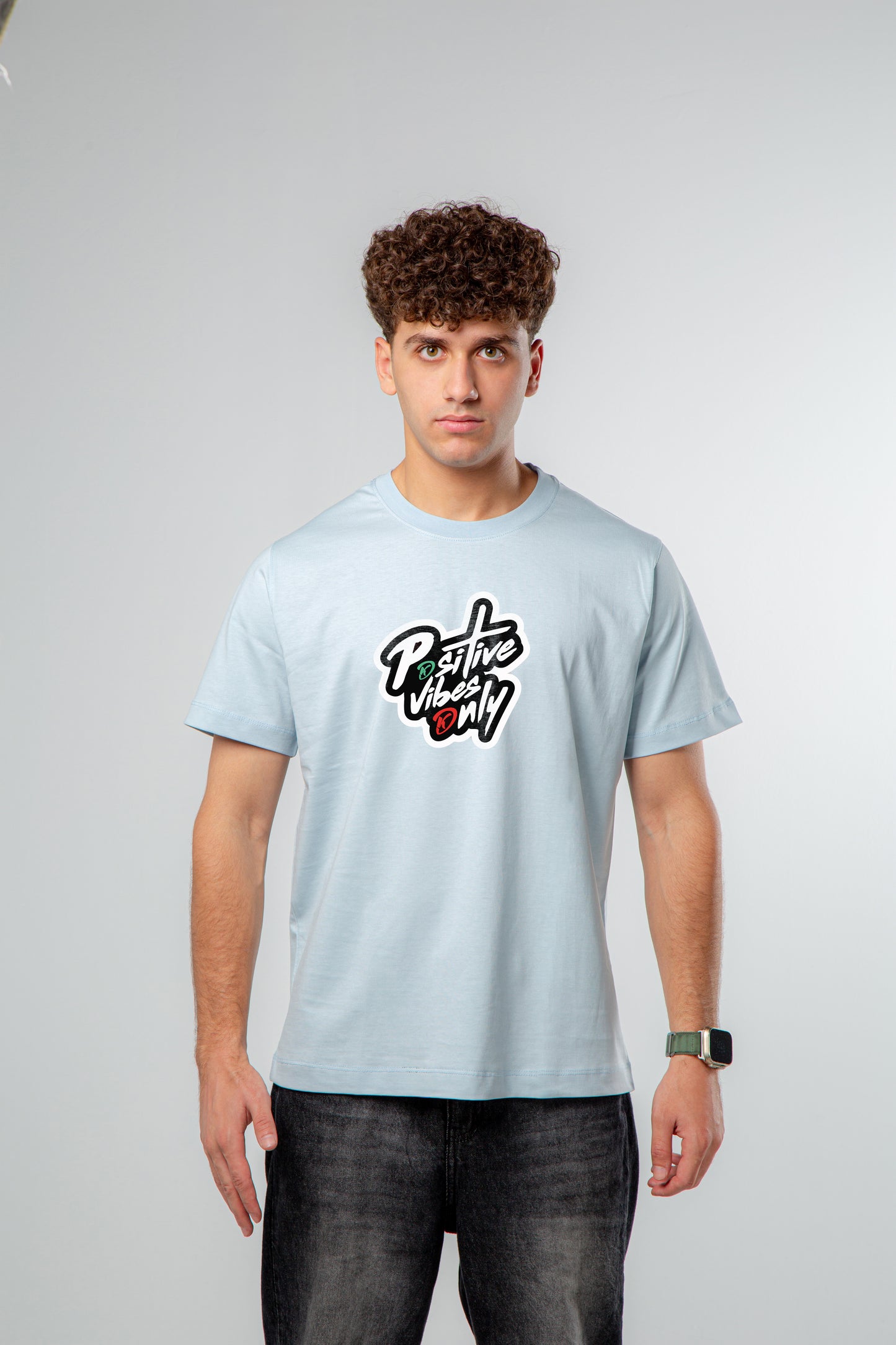 Positive vibes only Regular Fit T-Shirt(printed) .